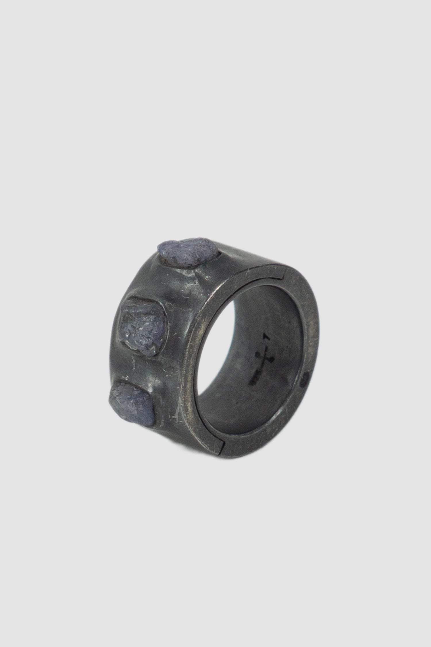 Parts of Four – Black Sterling Silver Tanzanite Sistema Ring 12 mm - standing left view