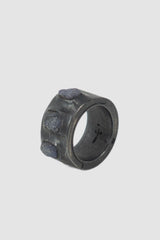 Parts of Four – Black Sterling Silver Tanzanite Sistema Ring 12 mm - standing left view