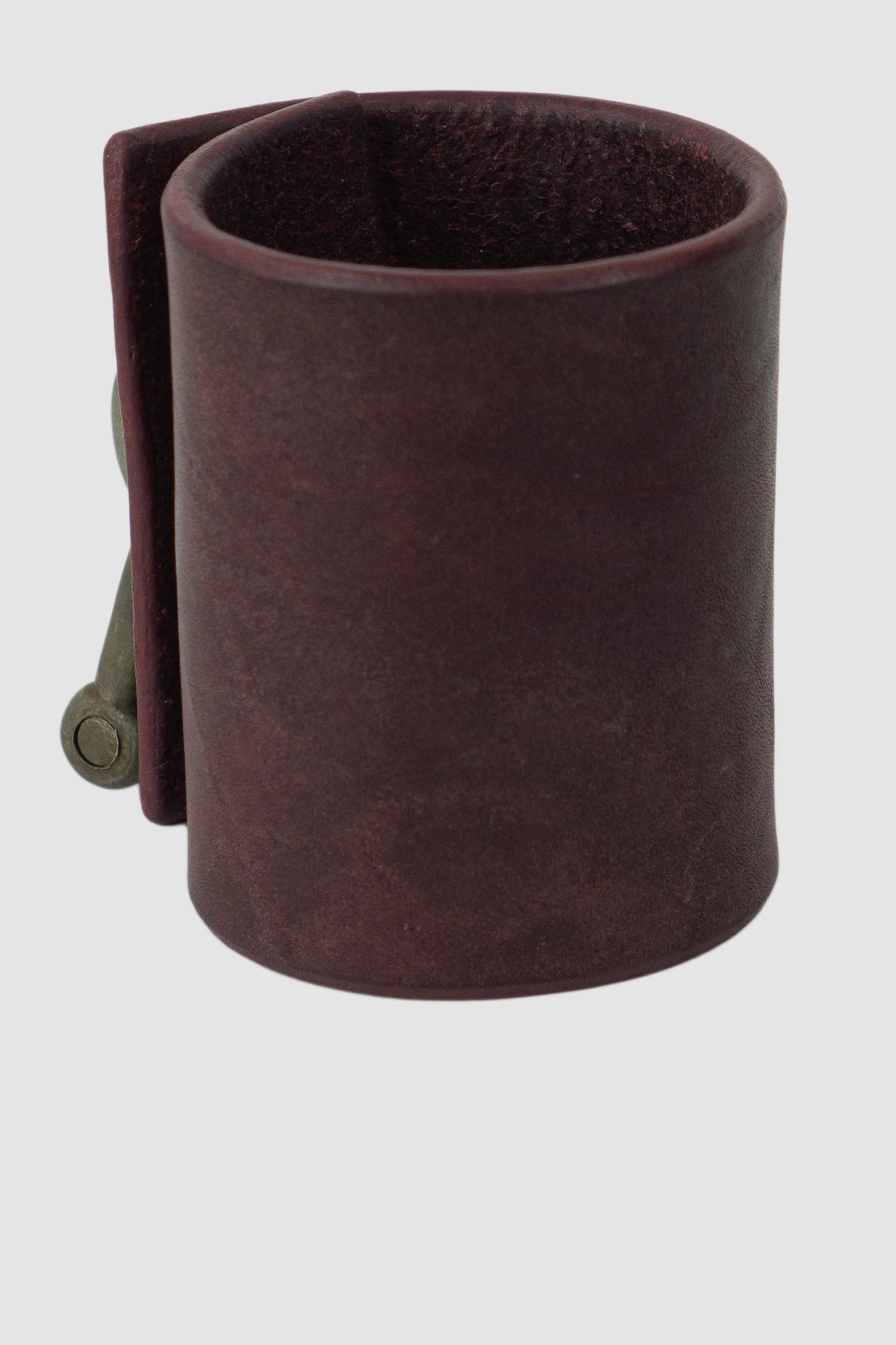 Parts of Four - Burgundy Leather Dirty Bronze Restraint Charm Bracelet 70 mm - back left view
