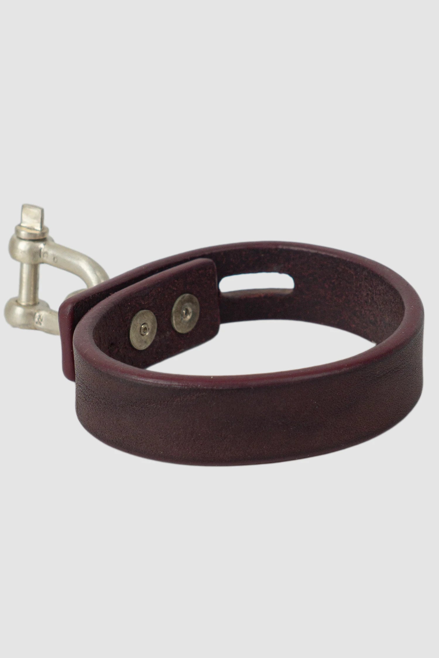 Parts of Four - Burgundy Leather Sterling Silver Restraint Charm Bracelet 15 mm - back left view