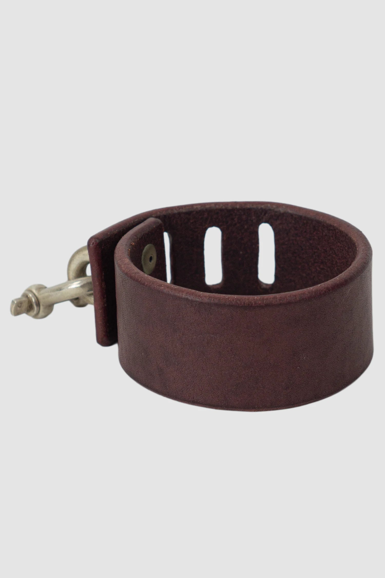Parts of Four - Burgundy Leather Sterling Silver Restraint Charm Bracelet 30 mm - back leftt view