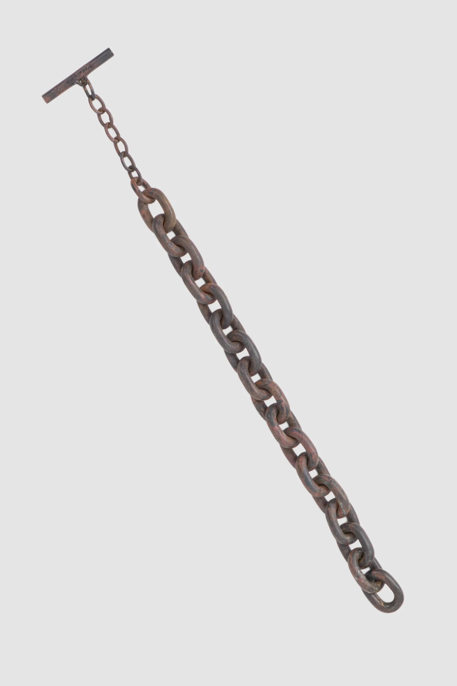 Parts of Four - Dirty Brass Toggle Chain Bracelet Extra Small Links - top diagonal view