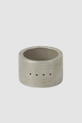 Parts of Four – Dirty Sterling Silver 4 Hole Sistema Ring 17 mm - flat view - MONO-KROM Gallery