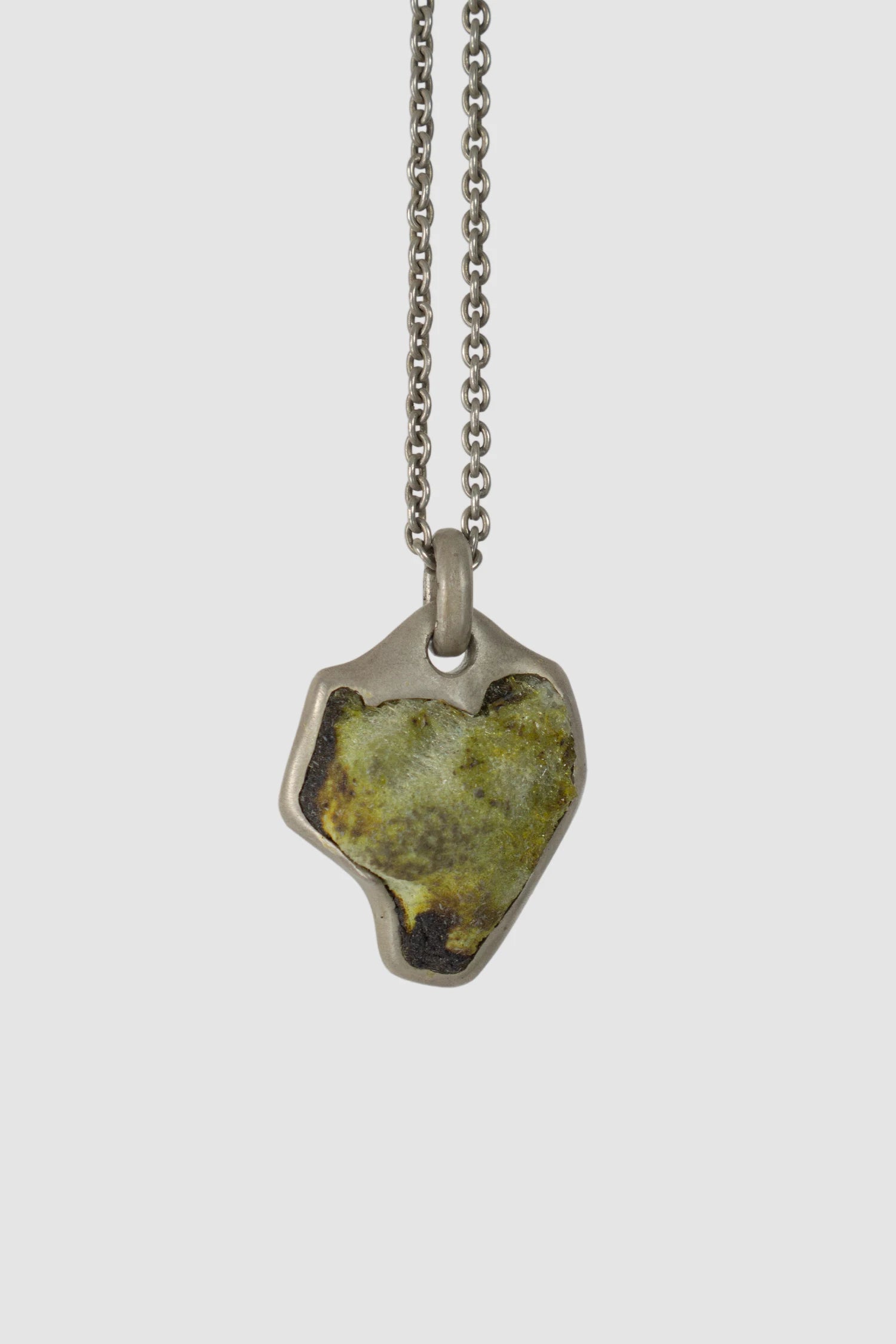 Parts of Four - Dirty Sterling Silver Zincite Halos Necklace - detail view - MONO-KROM Gallery