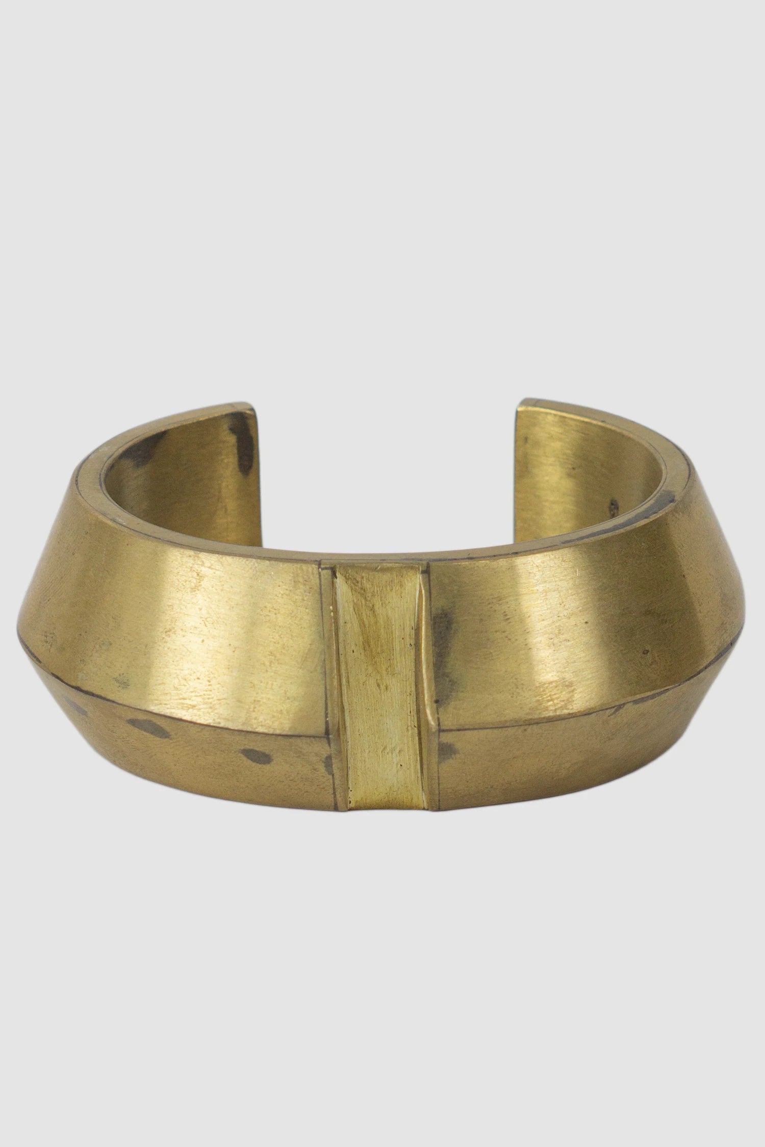 Parts of Four - Matte Brass Crescent Rift Wedge Bracelet 30 mm - flat view