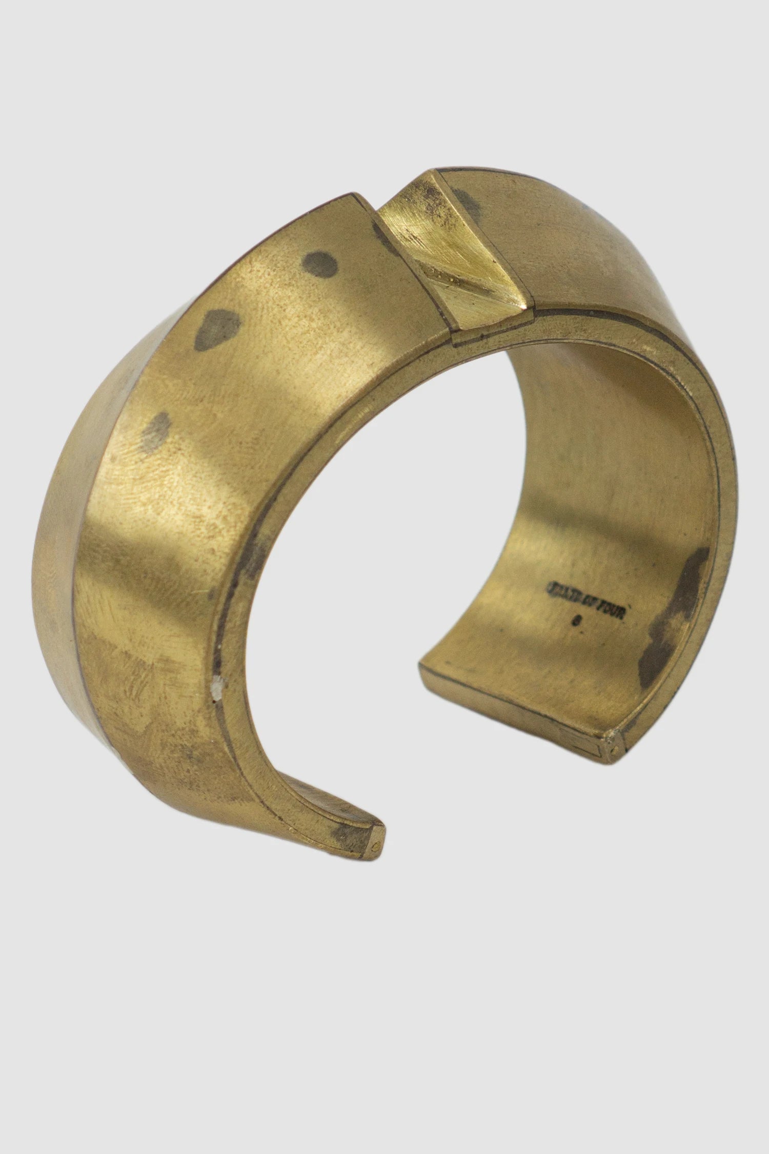 Parts of Four - Matte Brass Crescent Rift Wedge Bracelet 30 mm - front left view