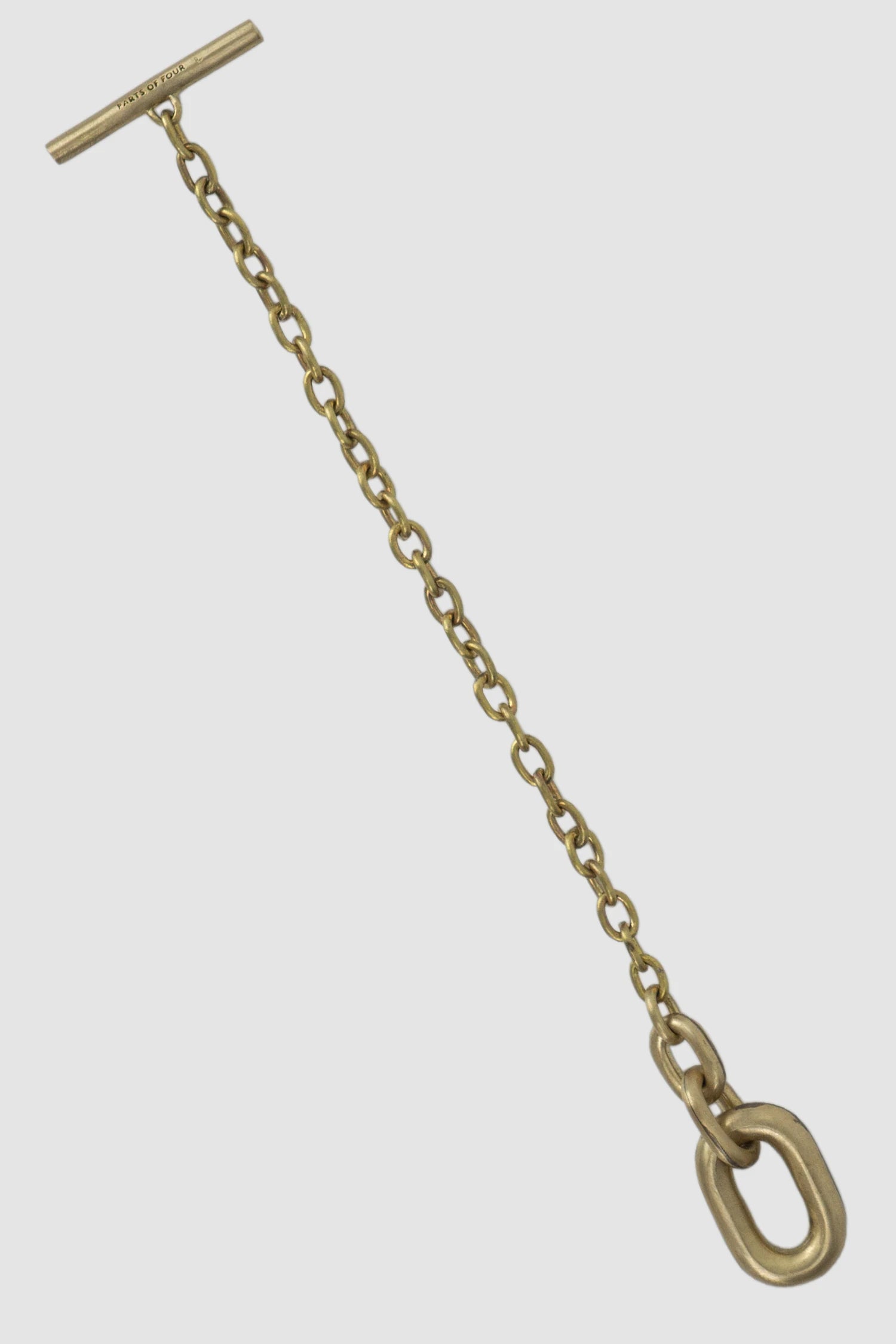 Parts of Four - Matte Brass Single Link Toggle Bracelet - diagonal full length view