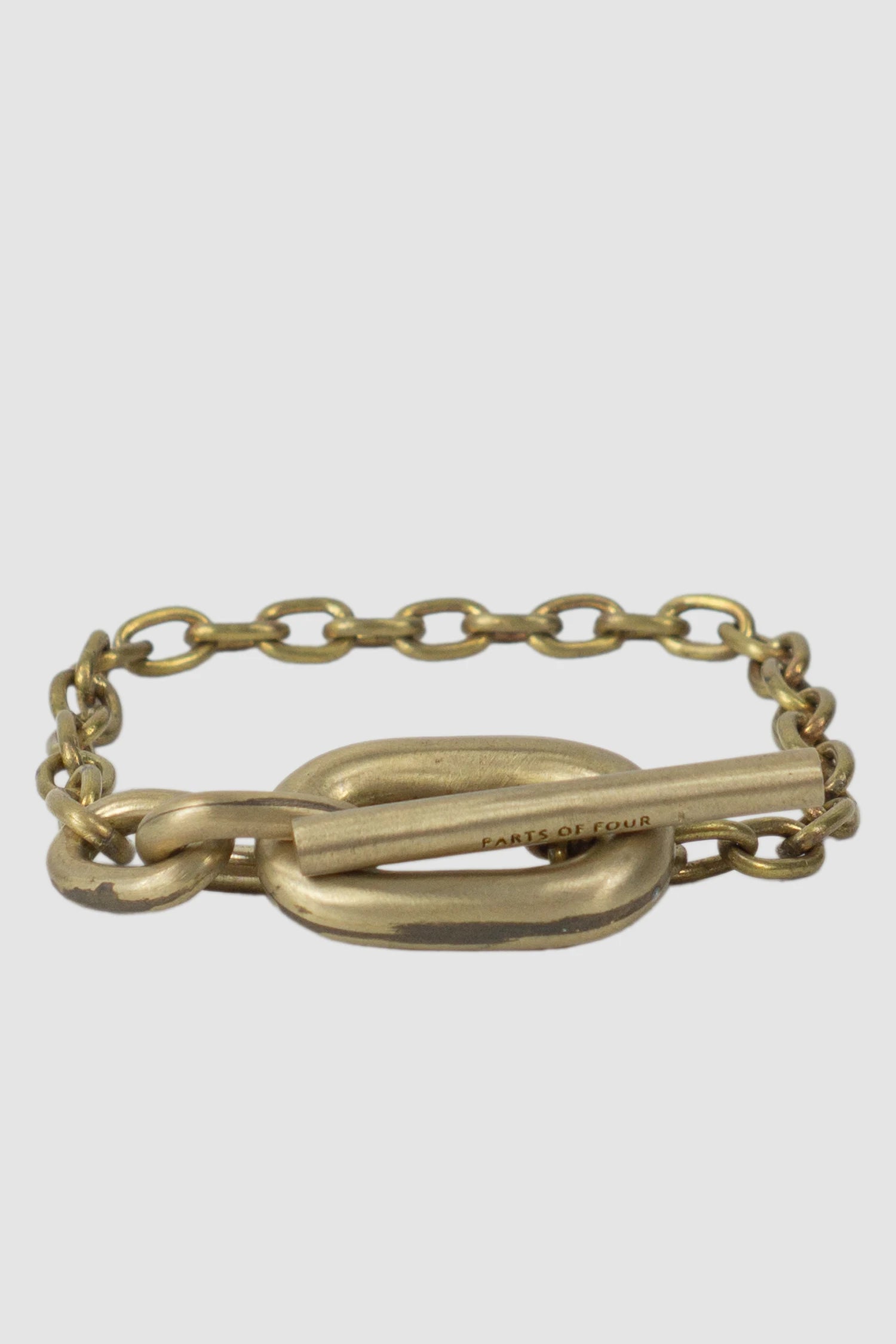 Parts of Four - Matte Brass Single Link Toggle Bracelet - front flat view - MONO-KROM Gallery