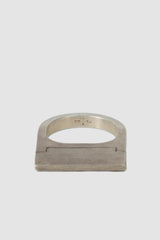 Parts of Four – Matte Sterling Silver Pyroid Plate Ring 4 mm - flat view - MONO-KROM Gallery