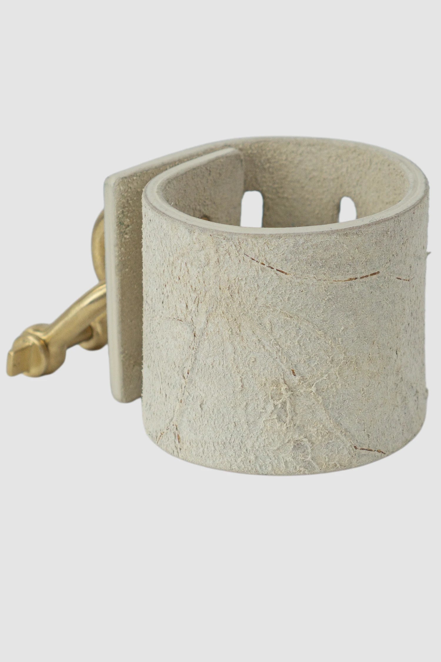 Parts of Four - Natural Leather Matte Brass Restraint Charm Bracelet 50 mm - back left view