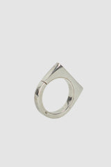 Parts of Four – Polished Silver Rough Diamond Mega Pavé Sistema Ring 4 mm - staning back right view