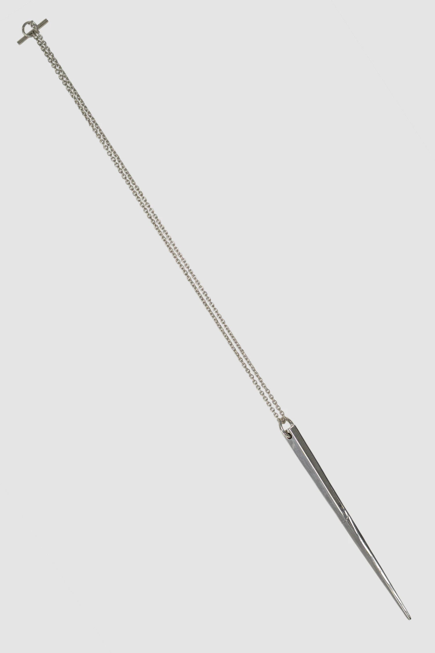 Parts of Four - Polished Sterling Silver Giant Spike Necklace - diagonal view