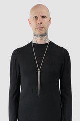 Parts of Four - Polished Sterling Silver Giant Spike Necklace -Model front view - MONO-KROM Gallery