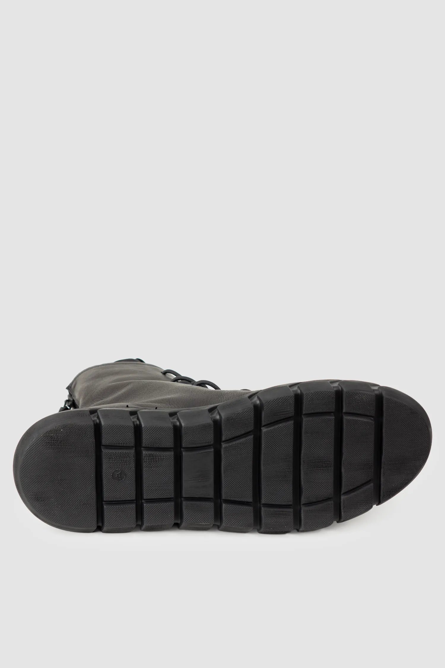 Puro Secret - Black Suede Leather Back Zip Boots - left sole view