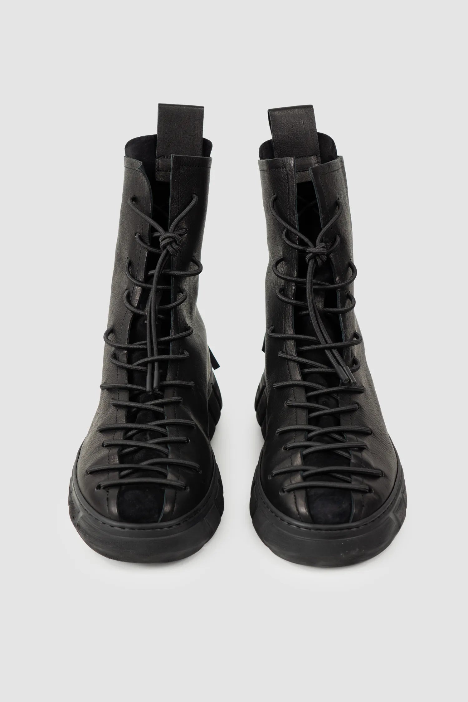 Puro Secret - Black Suede Leather Back Zip Boots - Pair front view