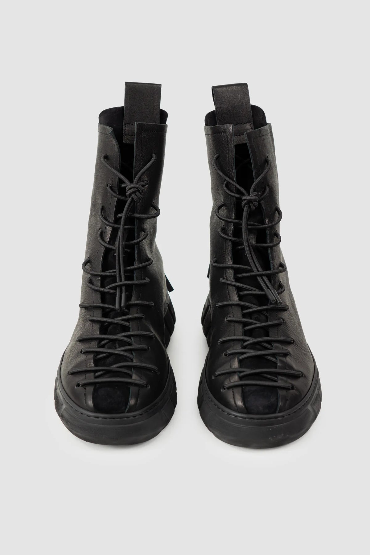 Puro Secret - Black Suede Leather Back Zip Boots - Pair front view