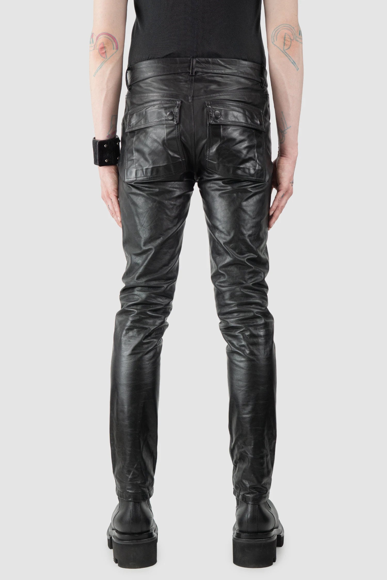 Rick Owens - Black Calf Leather Tyrone Jeans FW21 