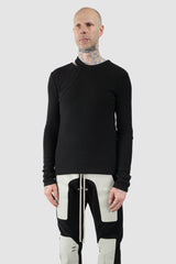 Rick Owens - Black Cashmere Banana Ziggy Knit Sweater FW20 "Performa" - model front side view - MONO-KROM | Gallery
