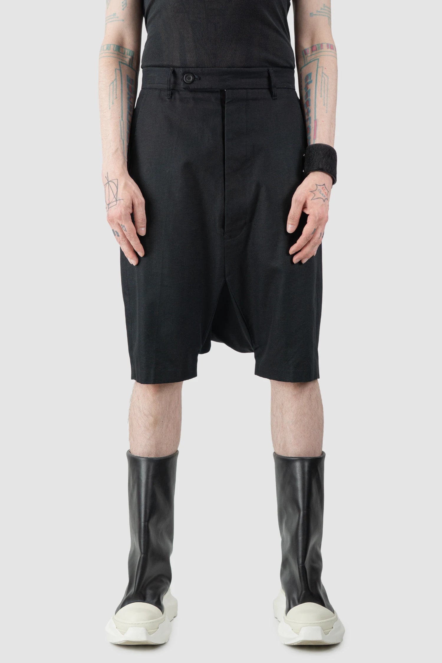 Rick Owens - Black Cotton Astaire Pod Shorts SS16 