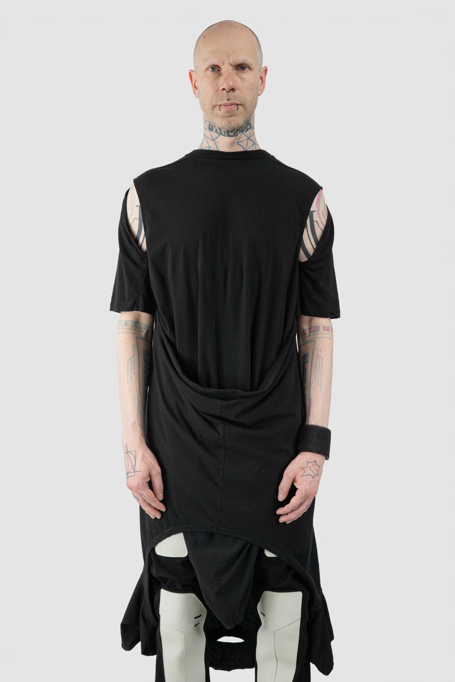 Rick Owens - Black Double Wrap-Up Cyclops T-Shirt SS16 