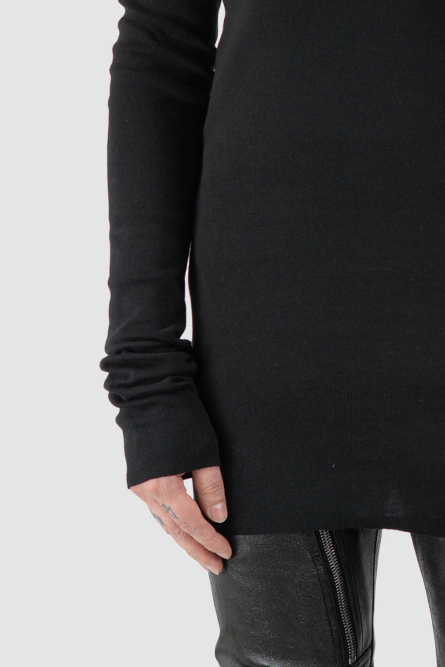 Rick Owens - Black Extended Shoulder Pad Long Sleeve FW20 