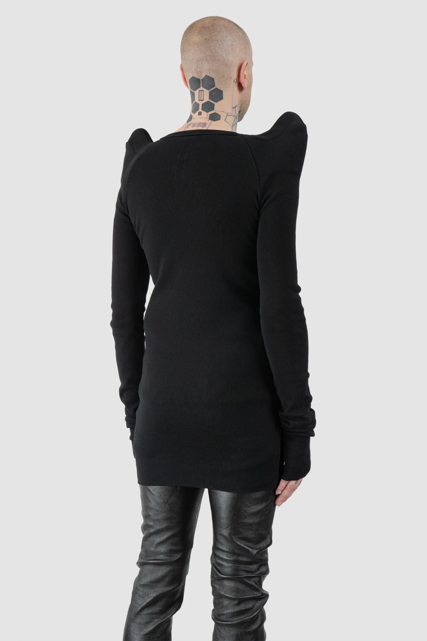 Rick Owens - Black Extended Shoulder Pad Long Sleeve FW20 