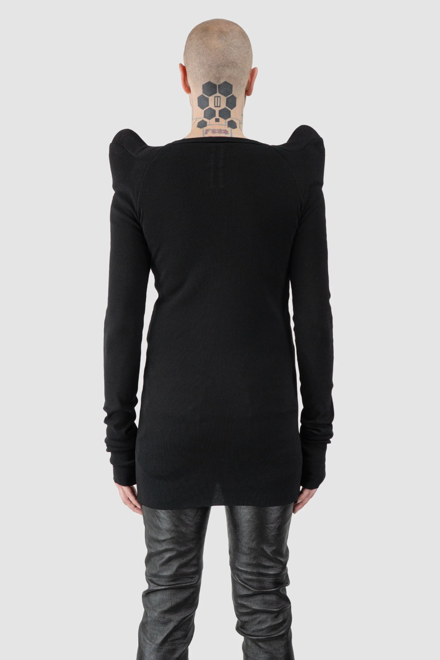 Rick Owens - Black Extended Shoulder Pad Long Sleeve FW20 