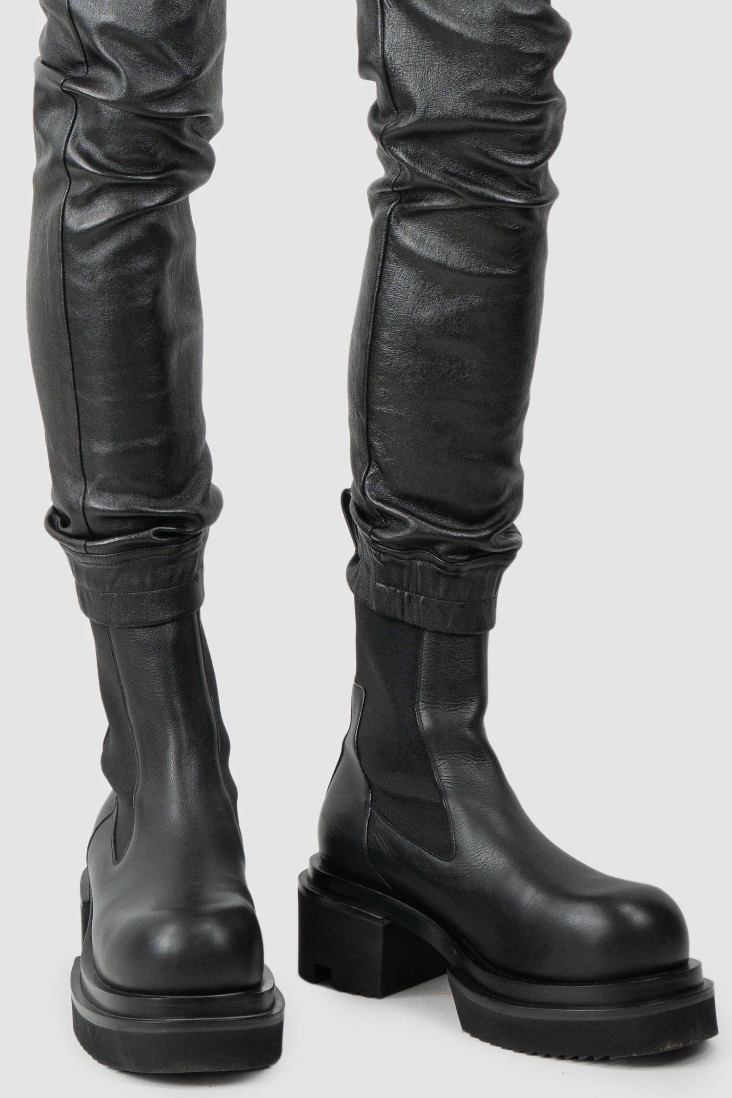 Rick Owens - Black Lamb Leather Air Cut Jeans FW19 