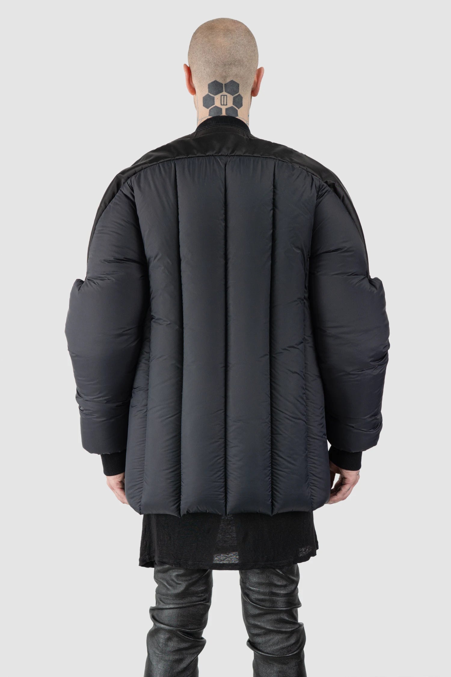 Rick Owens - Black Padded Shoulder Geth Bomber Down Jacket FW21 