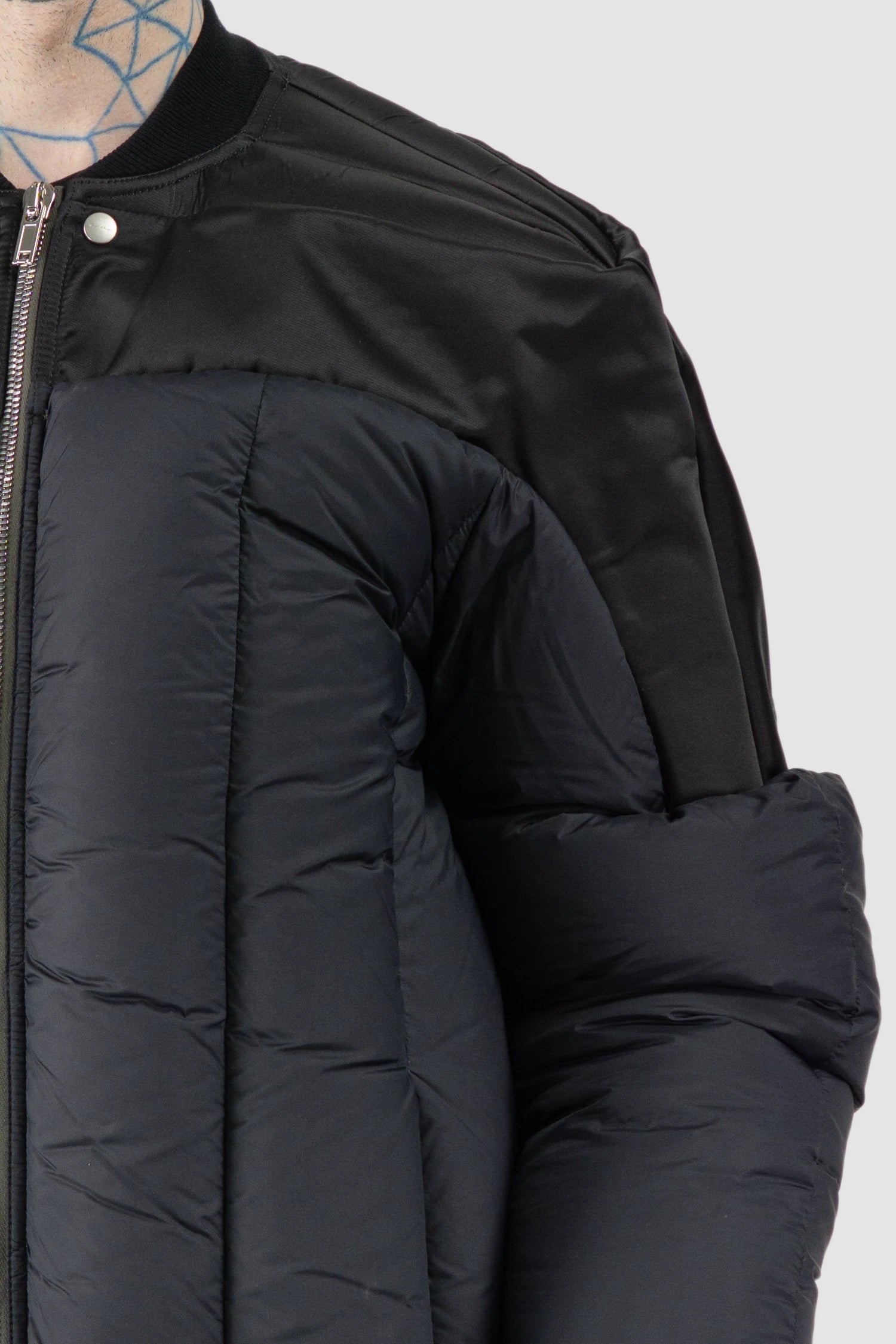 Rick Owens - Black Padded Shoulder Geth Bomber Down Jacket FW21 