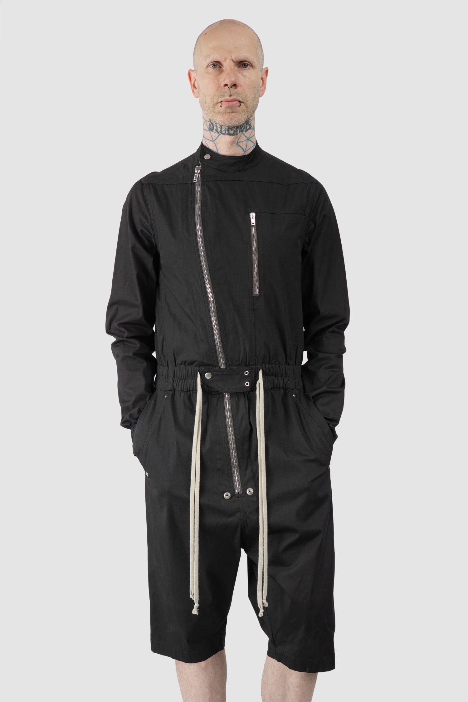 Rick Owens - Black Short Gary Flightsuit SS21 "Phlegeton" - relaxed view
