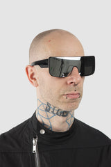 Rick Owens - Documenta Mirror Sunglasses - model front side view