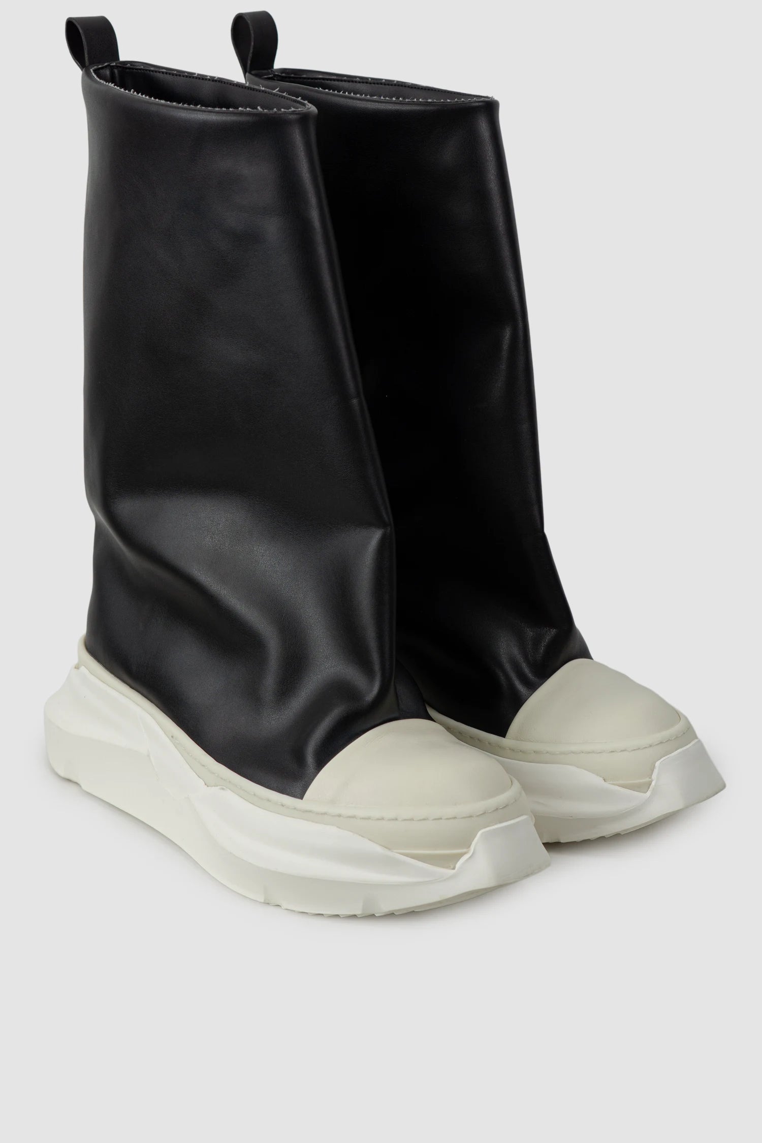 Rick Owens DRKSHDW - Black Fogachine Sneaker FW22 "Strobe" - pair front right view - MONO-KROM | Gallery