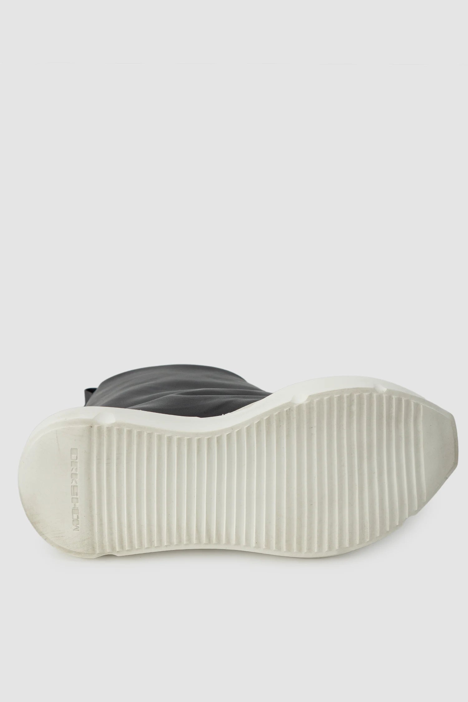 Rick Owens DRKSHDW - Black Fogachine Sneaker FW22 "Strobe" - left sole view