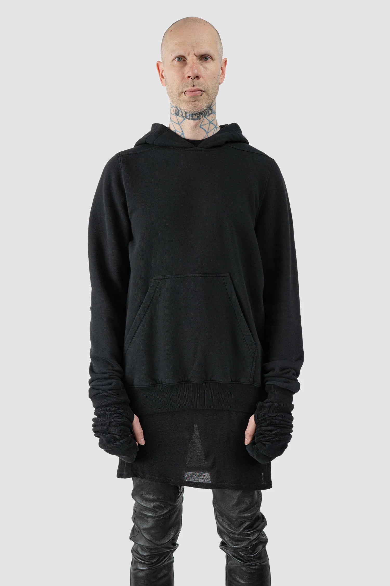 Rick Owens DRKSHDW - Black Gauntlet Granbury Hoodie SS23 