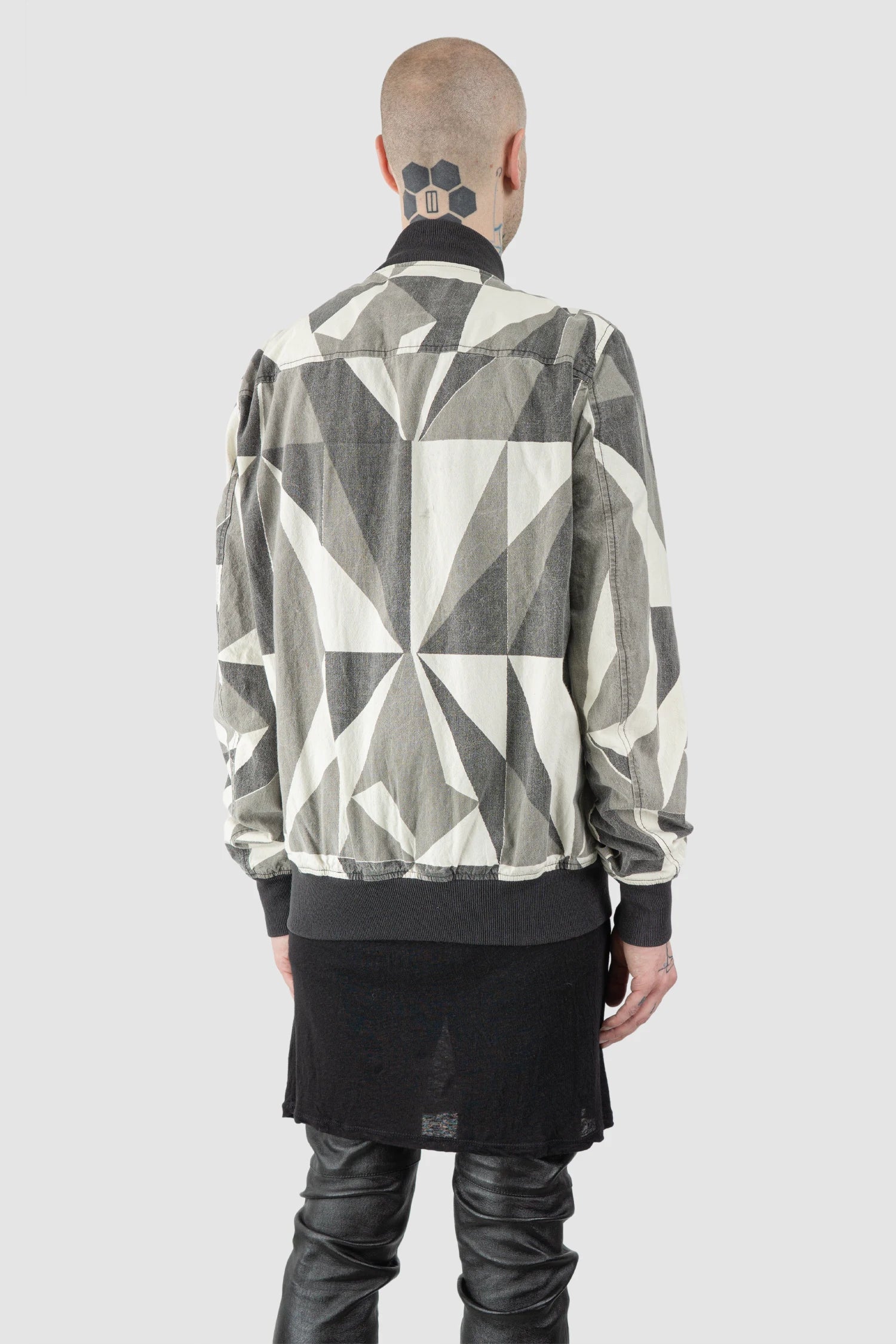 Rick Owens DRKSHDW - Geo Camo Bomber Jacket SS13 "Island" - model back side view