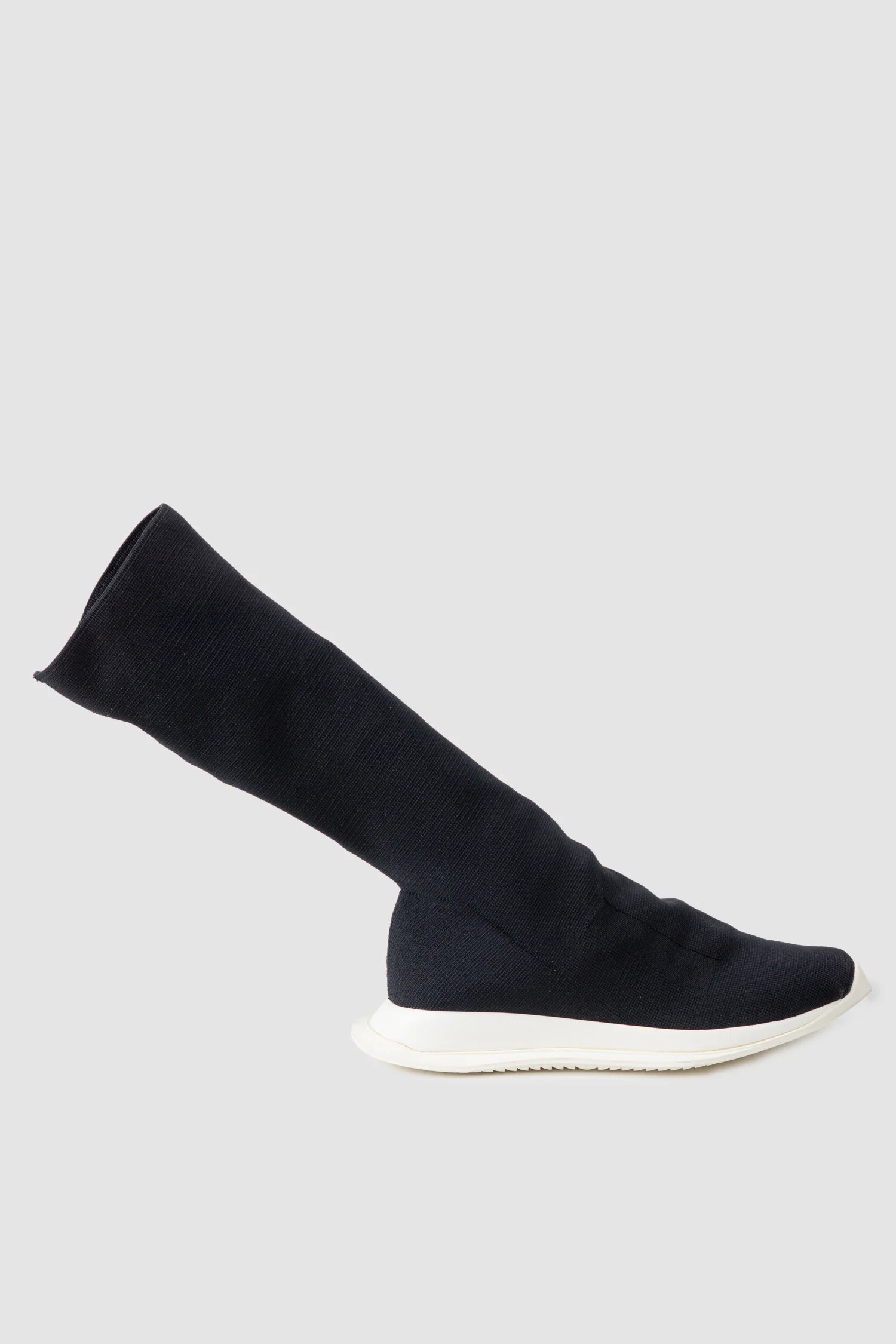 Rick Owens DRKSHDW - right Item outside view of men’s black Runner Stretch Sock Sneaker