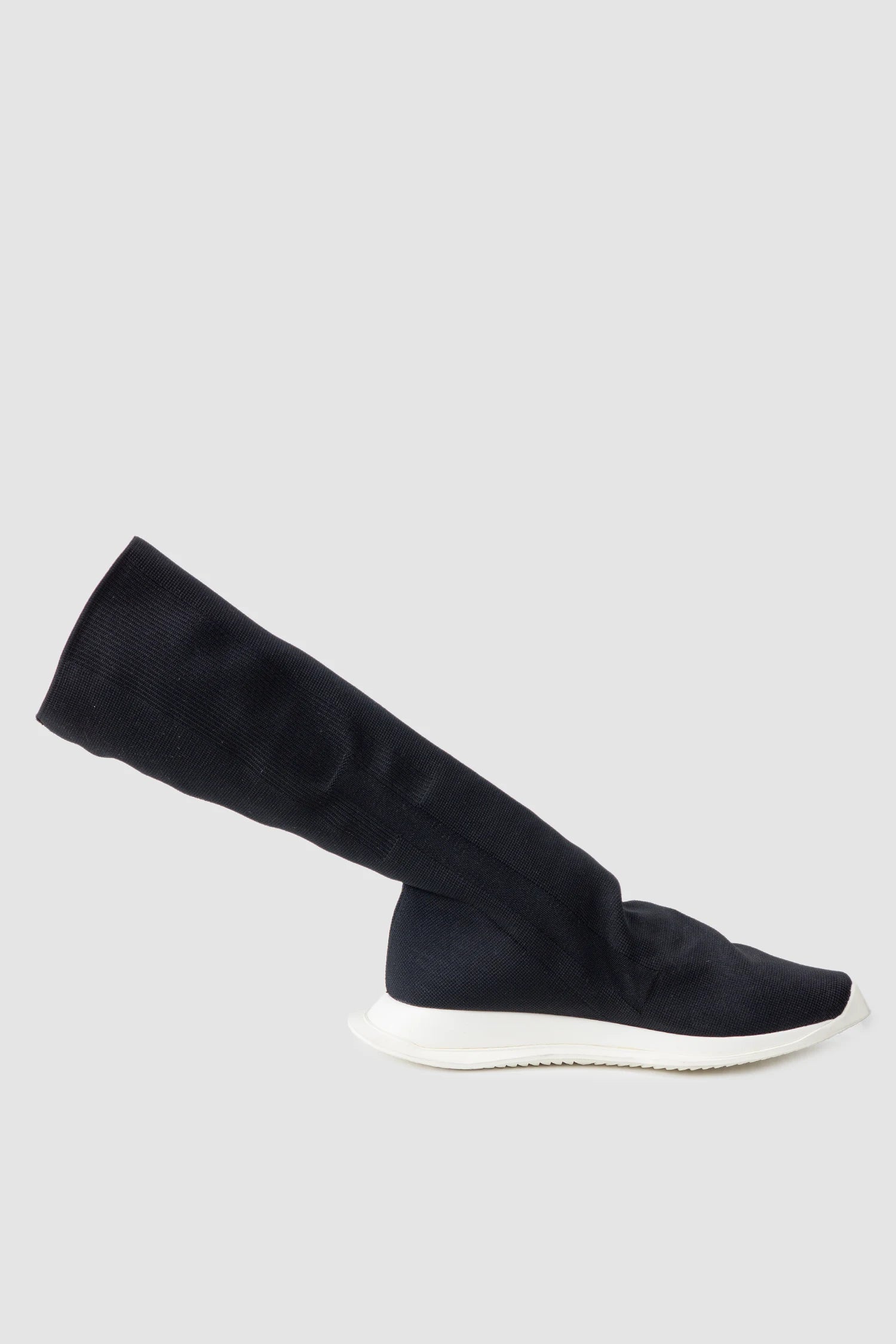 Rick Owens DRKSHDW - left Item inside view of men’s black Runner Stretch Sock Sneaker