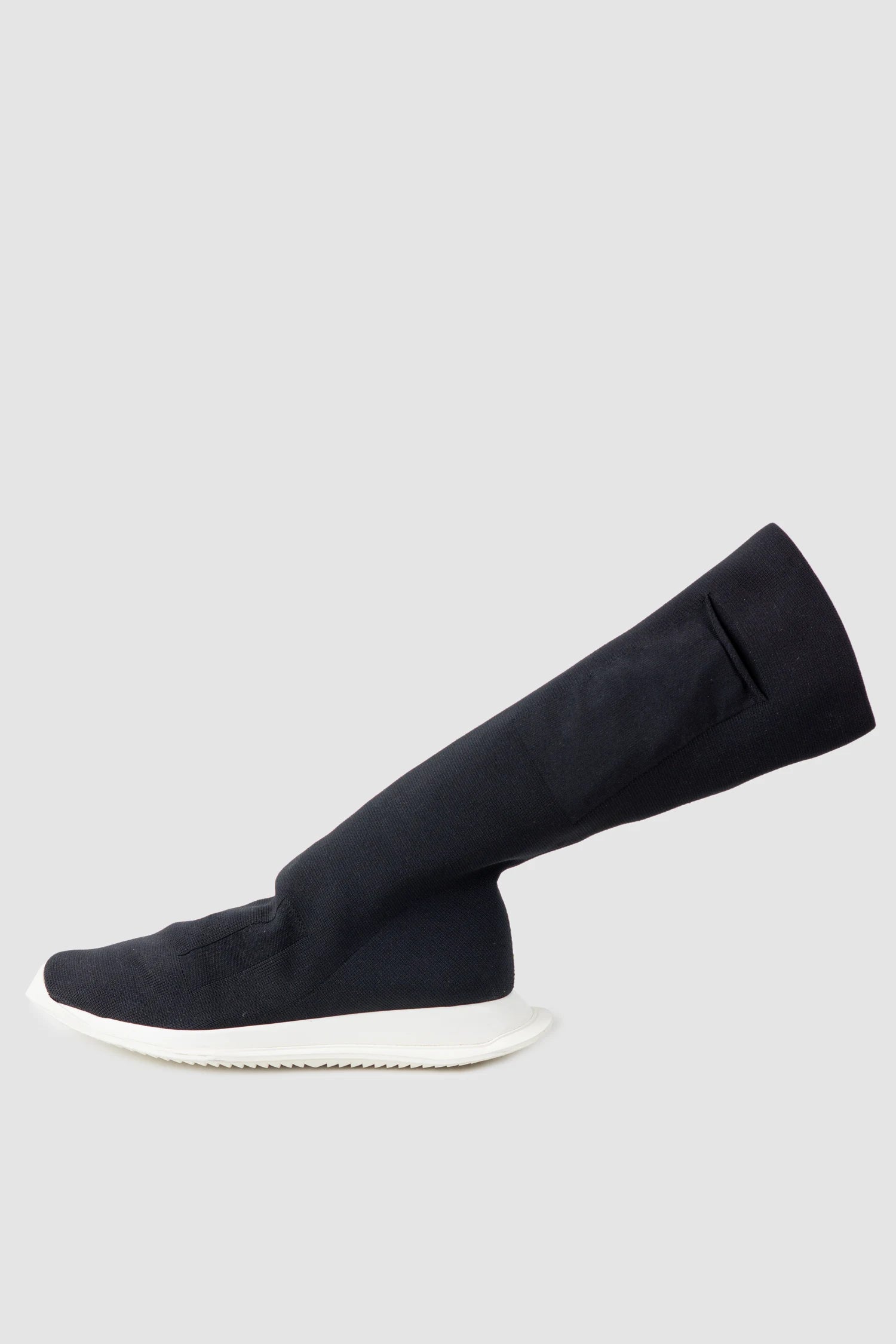 Rick Owens DRKSHDW - left Item outside view of men’s black Runner Stretch Sock Sneaker