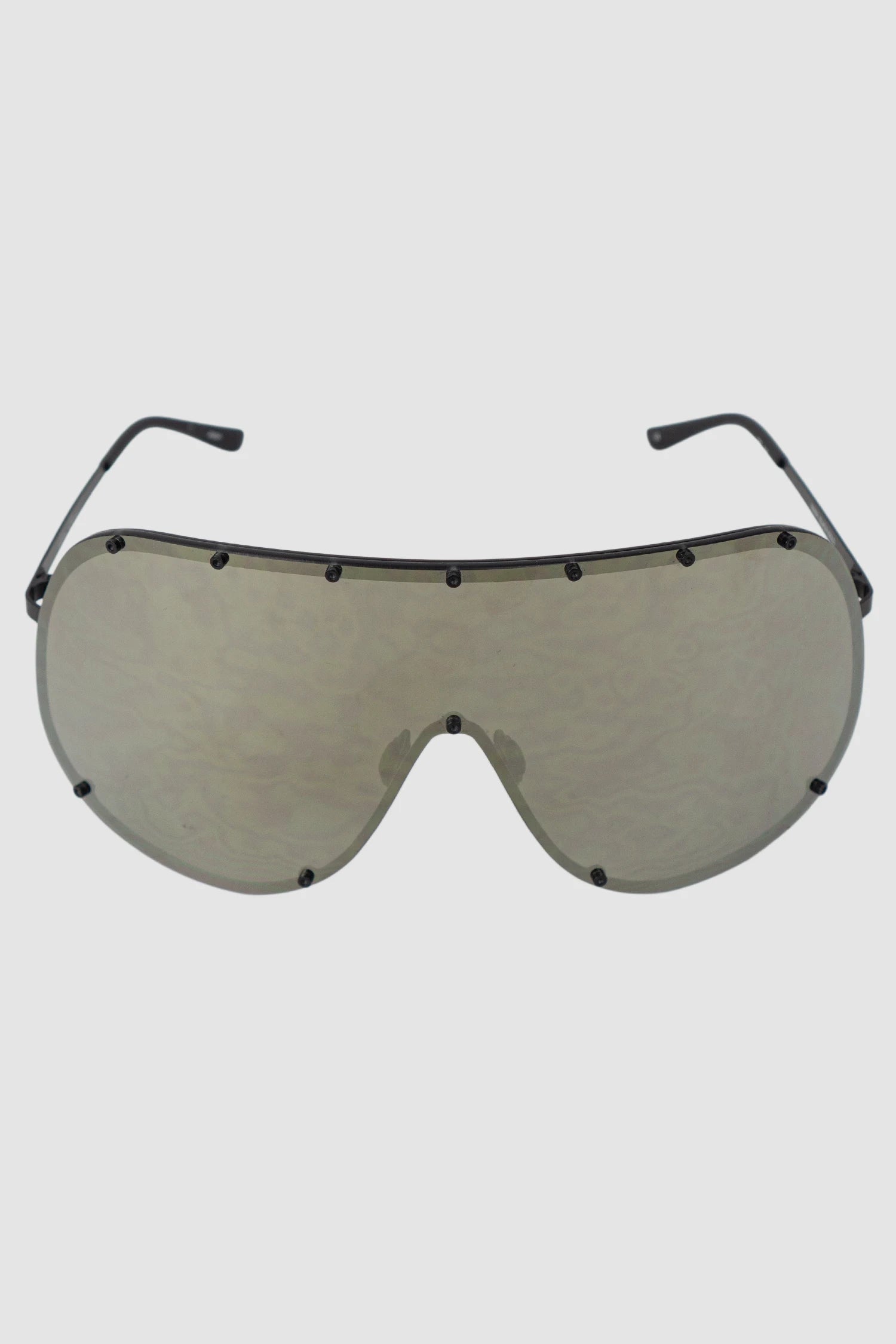 Rick Owens - Flash Gold Shield Sunglasses - front view - MONO-KROM | Gallery