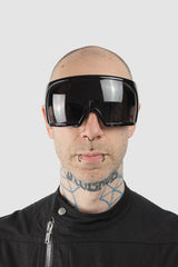 Rick Owens - Kriester Shiny Sunglasses - model front view - MONO-KROM | Gallery