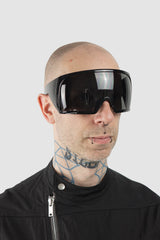 Rick Owens - Kriester Shiny Sunglasses - model front side view