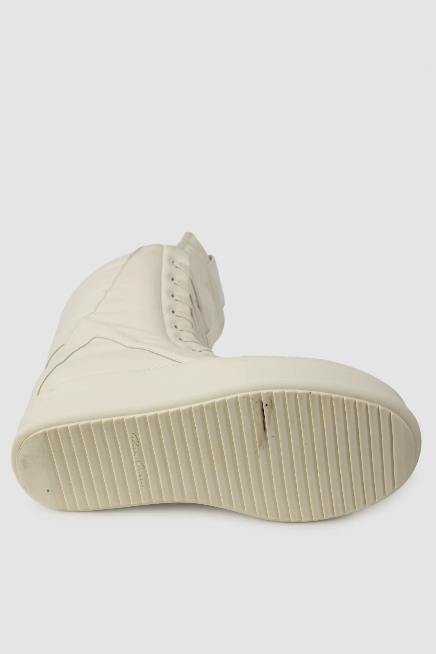 Rick Owens - Milk Mega Geobasket Sneakers FW24 "Porterville" - right sole view