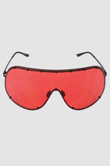 Rick Owens - Red Shield Sunglasses FW19 "Larry" - front view - MONO-KROM | Gallery