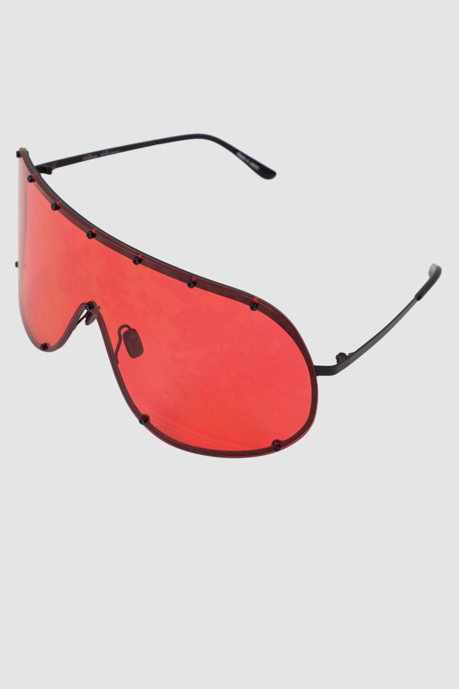 Rick Owens - Red Shield Sunglasses FW19 "Larry" - left view