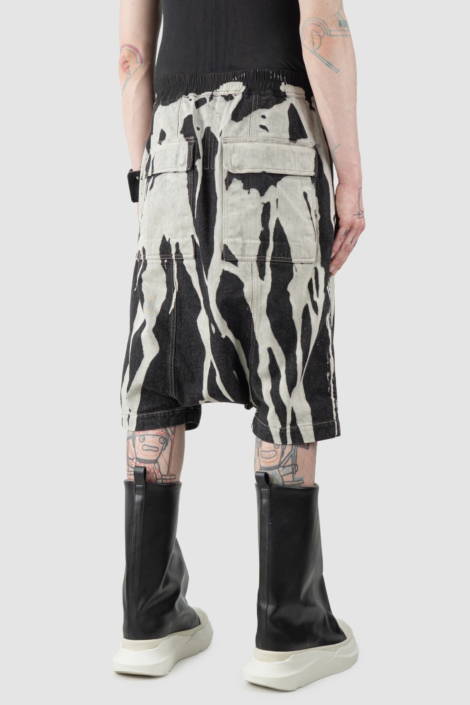 Rick Owens - Vomit Bleached Denim Pod Shorts FW16 