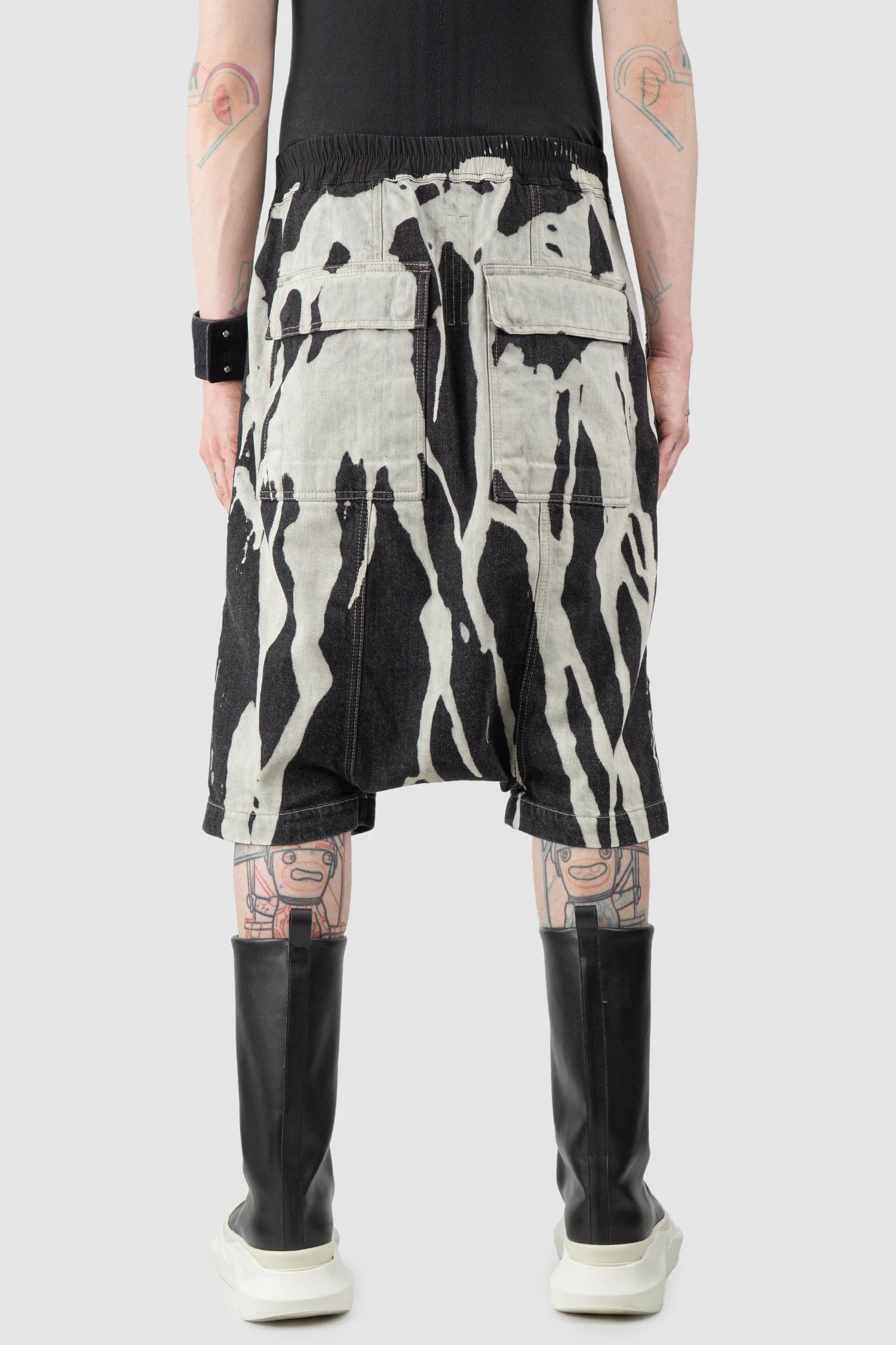 Rick Owens - Vomit Bleached Denim Pod Shorts FW16 