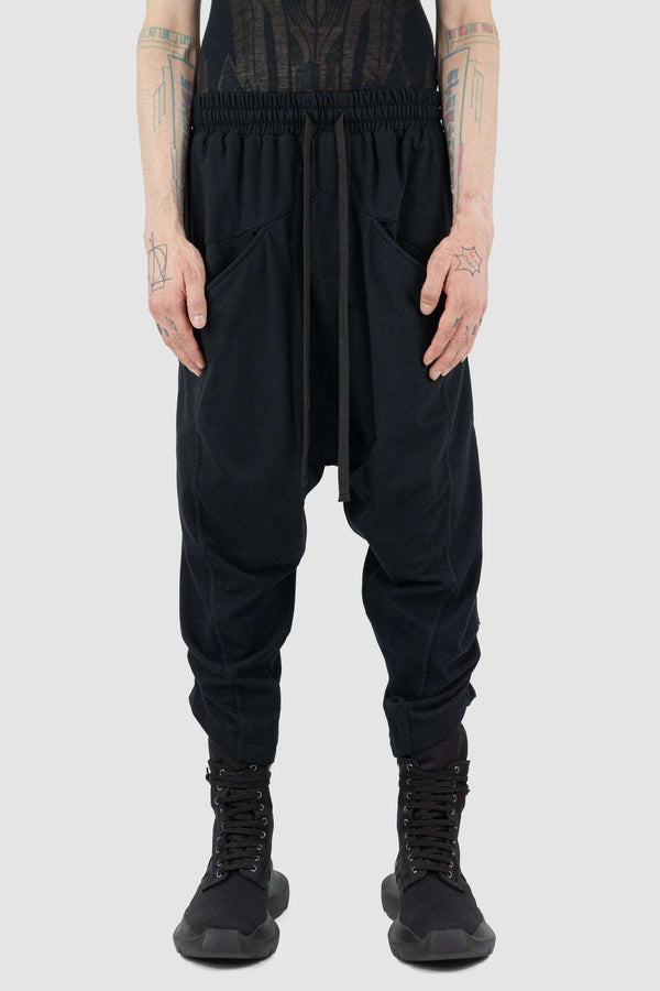 Front view of Black Jumbo Pocket Grant Pant Grunge with jumbo pockets, XCONCEPT