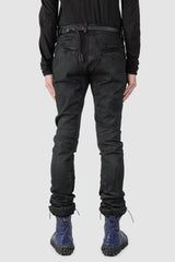 TEO+NG Paris - Black Adjustable Belt Leather Pouch with Zipper - model back view