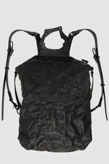 TEO+NG Paris - Black Crinkled Leather Backpack - item detail view